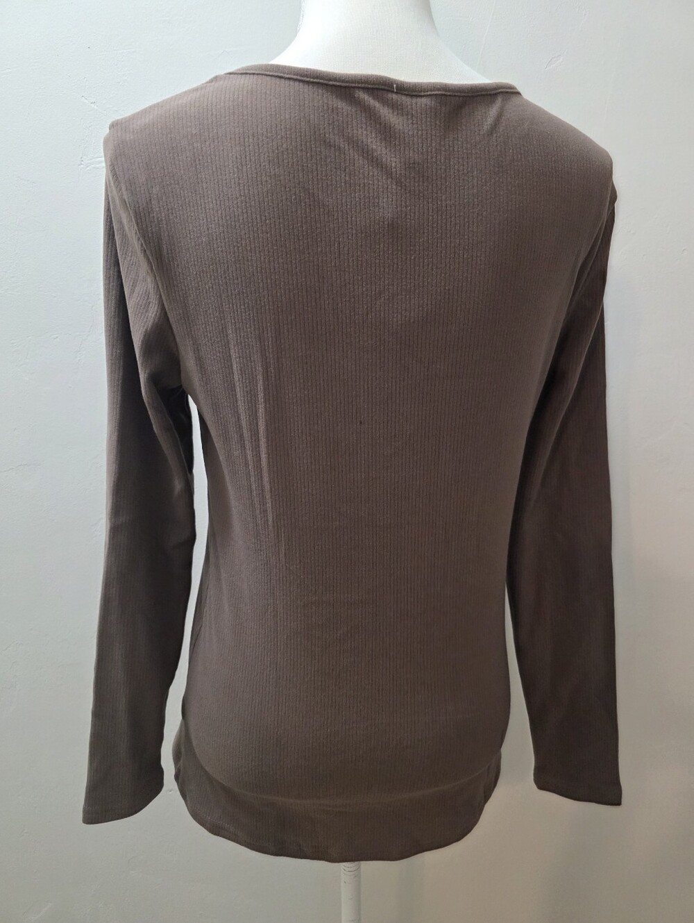 Huukey Brown Ribbed Scoop Neck Top NWT Large - Picture 3 of 5